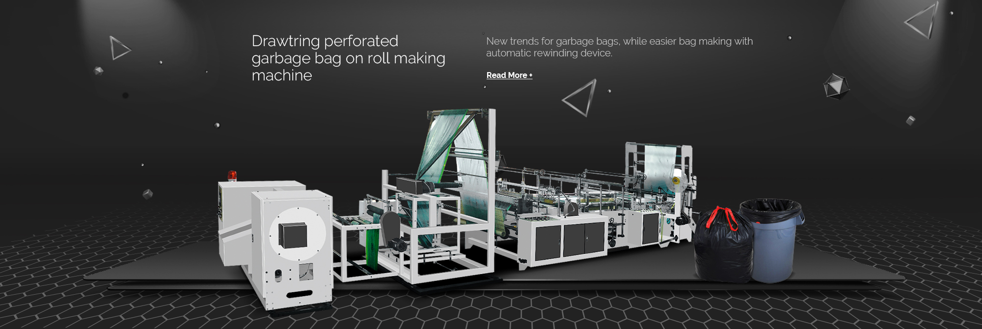 Draw string perforated garbage bag on roll making machine