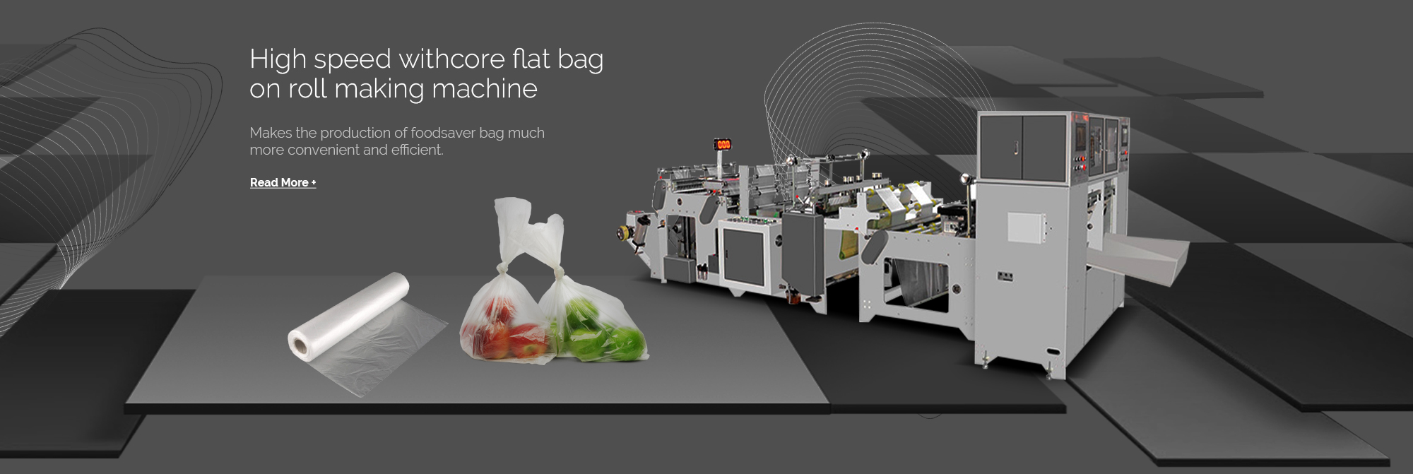 High speed withcore flat bag on roll making machine